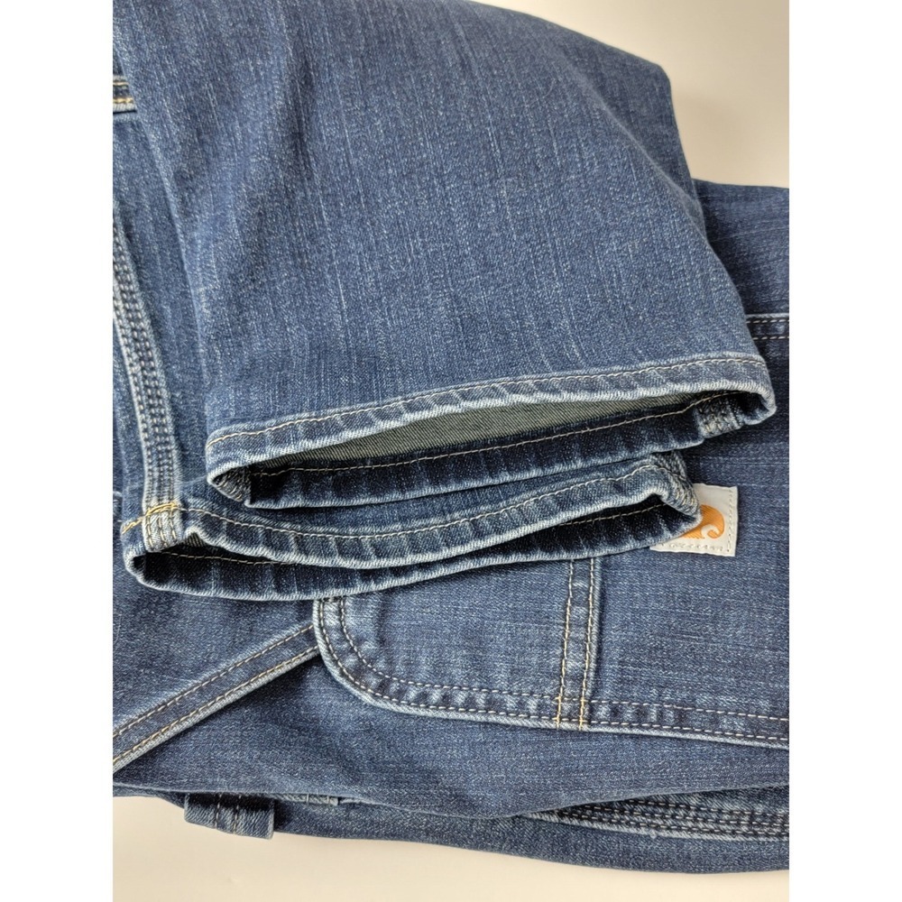 Carhartt Double Front Jeans Womens 12 Short Blue Rugged Flex Gorpcore Utility - Picture 9 of 15